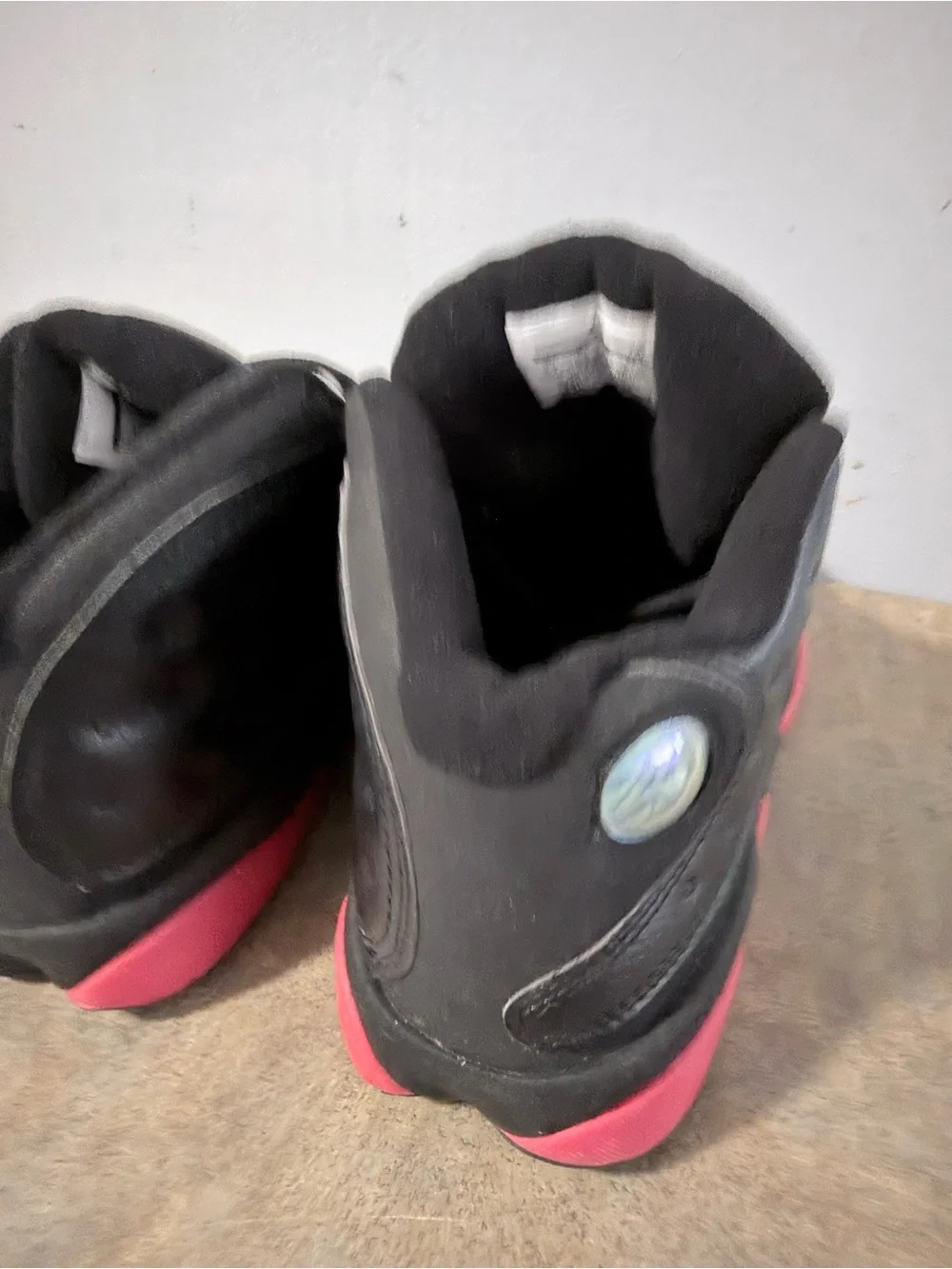 Jordan men’s Black Sneakers with red Outsole Accents